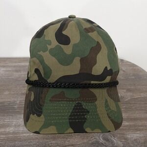 Cobra Hat Cap Snap Back One Size Green Camo Cotton Twill Army Blank Adjustable